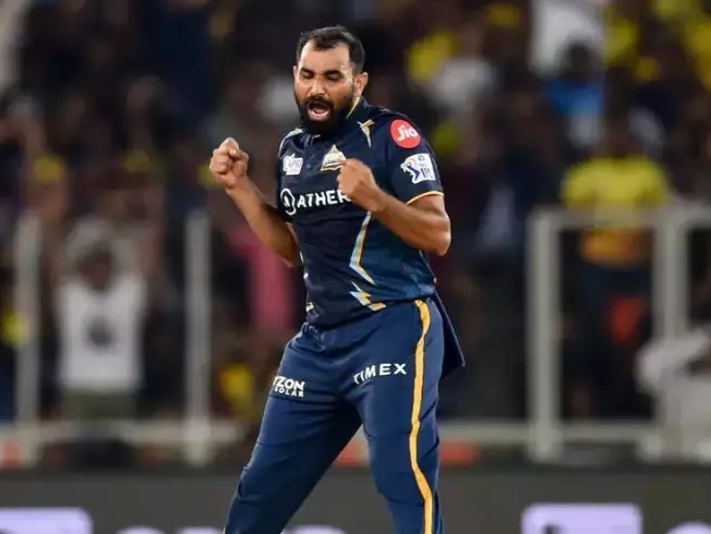 Mohammed Shami celebrating a wicket